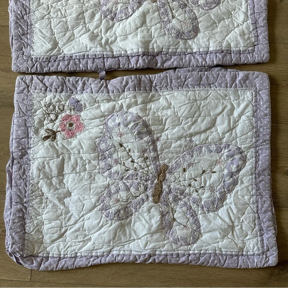 Pottery Barn Kids Quilted Shams Covers Pillow Covers Butterfly Floral